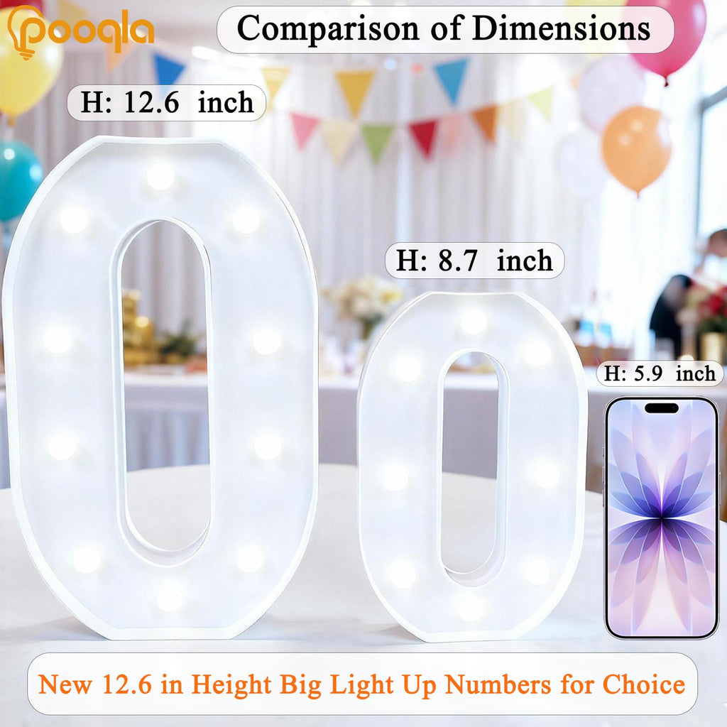 25th Birthday Decorations for Her Him, Large 12.6 in Tall Light Up Numbers for Party Table Decor, Big Marquee Numbers