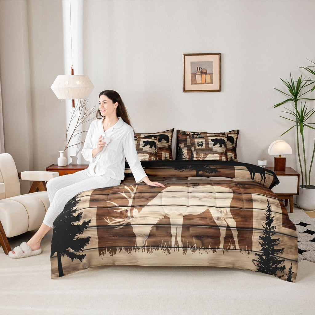 Rustic Farmhouse Patchwork Comforter Set with Sheets