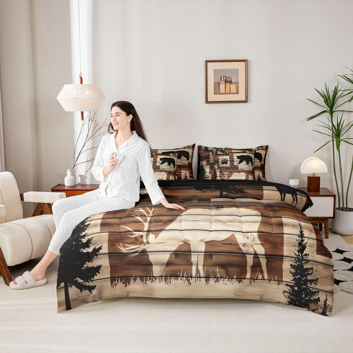 Rustic Farmhouse Patchwork Comforter Set with Sheets