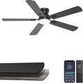 52" Flush Mount Ceiling Fan with Light & Remote