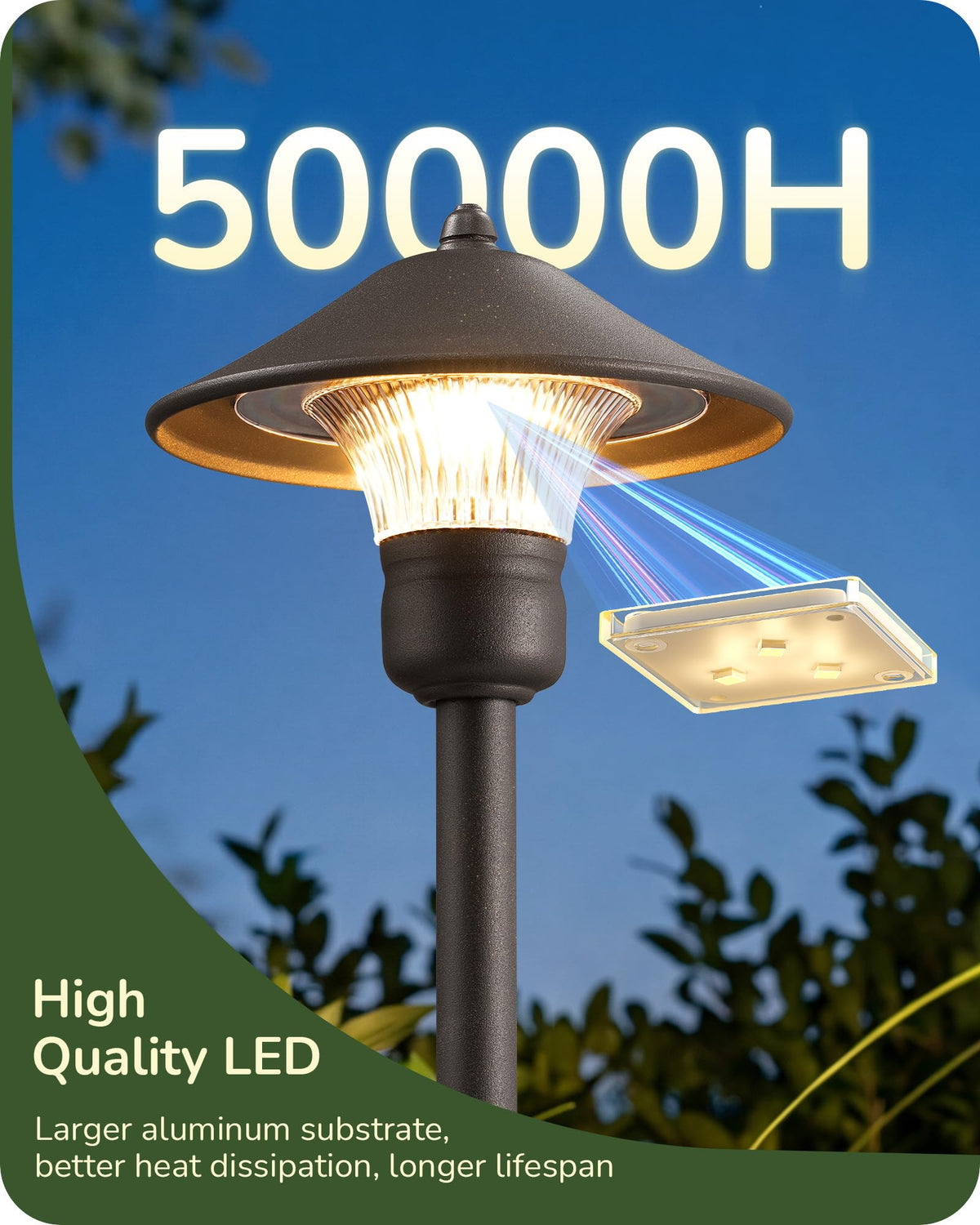 Low Voltage Landscape Lighting, Wired LED Pathway Lights 4 Pack