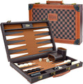 Backgammon Sets for Adults, 15 Inch PU Leather Backgammon Set, Portable Travel Backgammon Board Game, Classic - Set of 15
