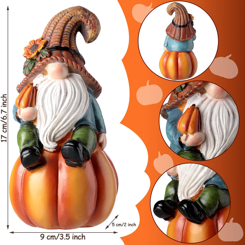 Fall Thanksgiving Gnomes Figurine Decorations, 6.7", Elegant