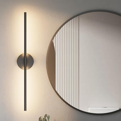 Black Wall Sconce 28In Hardwired Vanity Light Fixture 3000K Indoor Bathroom Sconce Over Mirror 360° Rotate