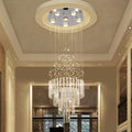 6-Light Flush Mount Modern Crystal Chandelier for High-Ceiling Rooms
