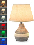 Small 10-Inch Ceramic Cordless Table Lamp, Coastal Style, Rechargeable