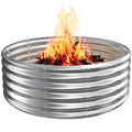 48" Round Galvanized Steel Fire Ring Pit/Raised Garden Bed Kit