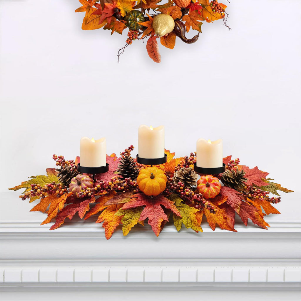 Fall Centerpieces for Table Decorations with Artificial Pumpkins