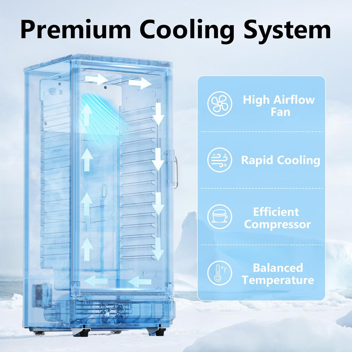 6 Cu.Ft Commercial Refrigerators, Display Fridge with Double-Tempered Glass Door, Beverage Cooler for Bar, Office