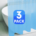 3 Pack 3D Crystal Blue Plastic Shower Curtain Liner, 72x72 Inch Ice Cube Bathroom Shower Showroom Inner Curtain