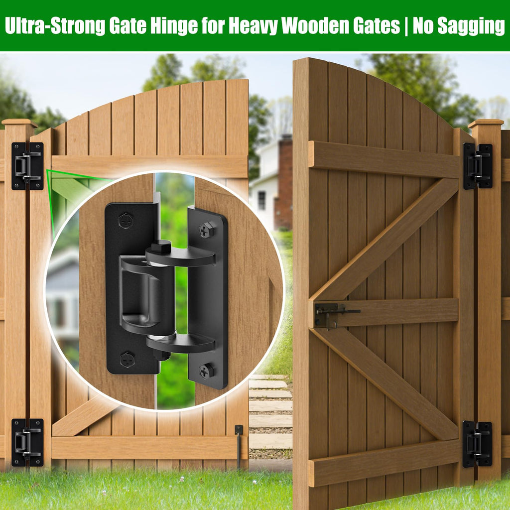 6mm Heavy Duty Bolt On Gate Hinges, 1000 lbs Capacity Anti Sag L-Shaped Gate Hinge with Bearings, 6.5 in Powder