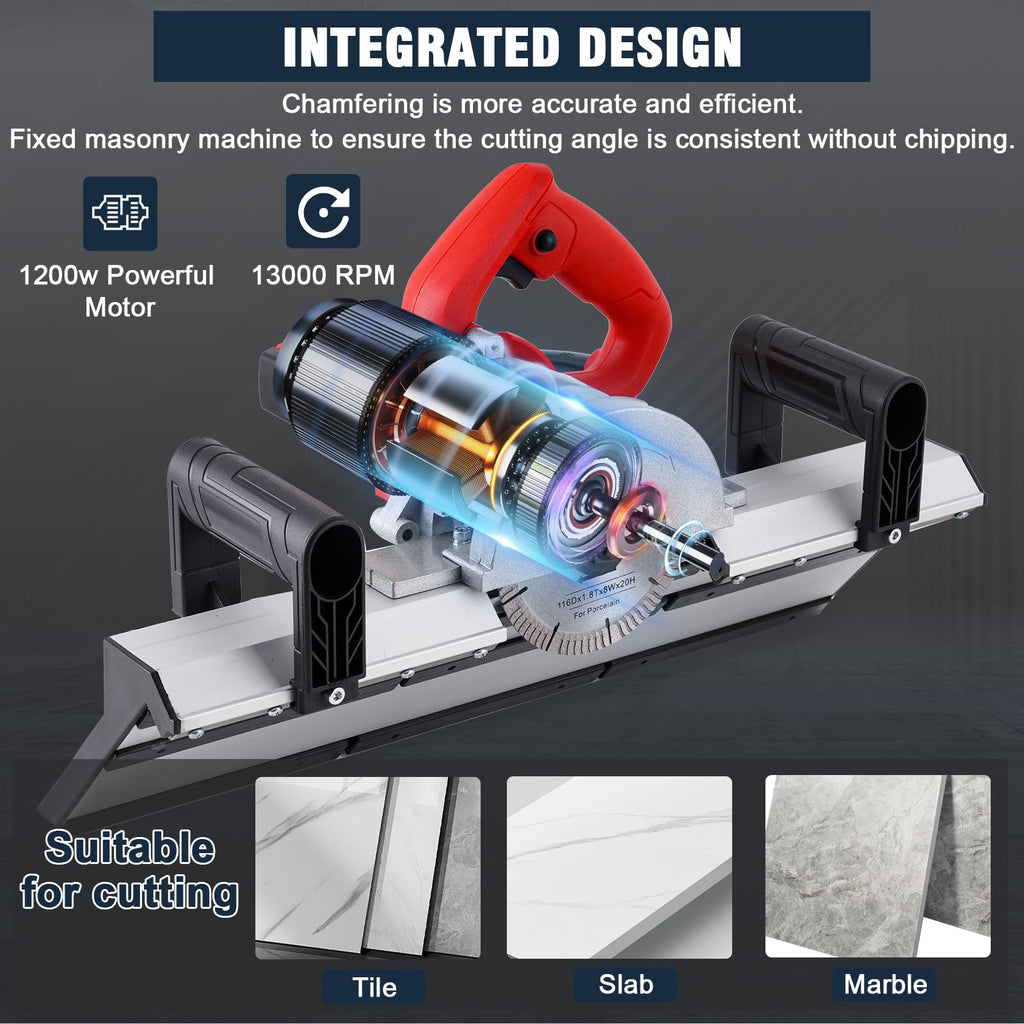 Electric Tile Bevel 45 Degree Tile Chamfering Tool Tile Chamfering Machine with Auto Spraying System for Large Format