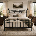 Metal Bed Frame, Victorian Crown Style, Black