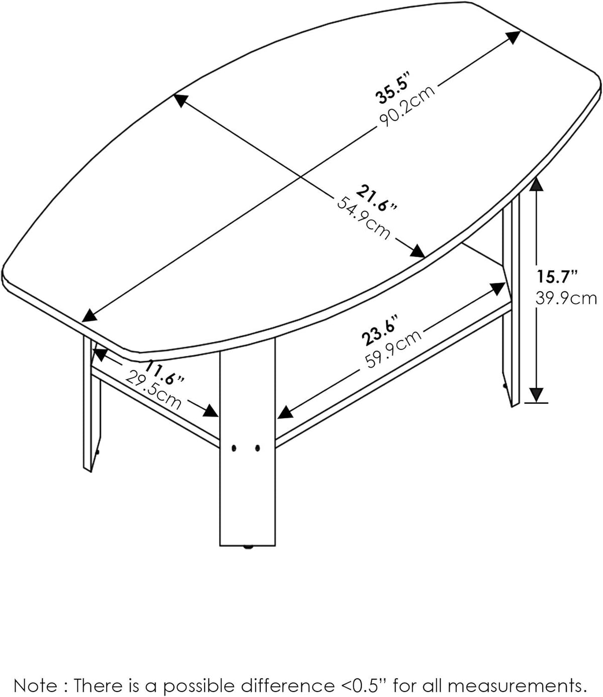 Simple Design Coffee Table, Espresso