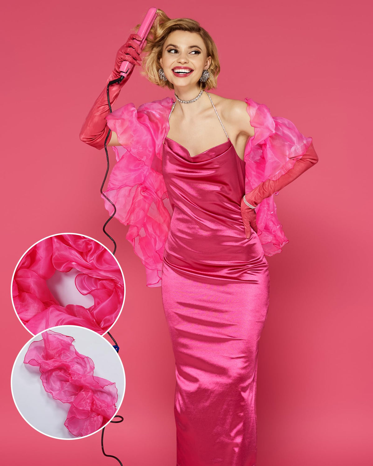 Chandelle Boa 100g 6.5ft Flapper Accessories Halloween Hot Pink