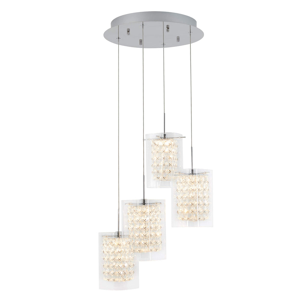 Inspired Nelson Style Bubble Cube Pendant Light, 4, Chrome
