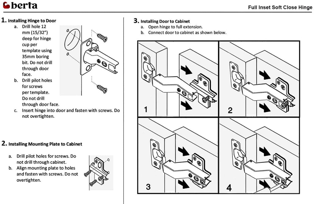 30-Pack Inset 110° Soft-Close Frameless Cabinet Hinges