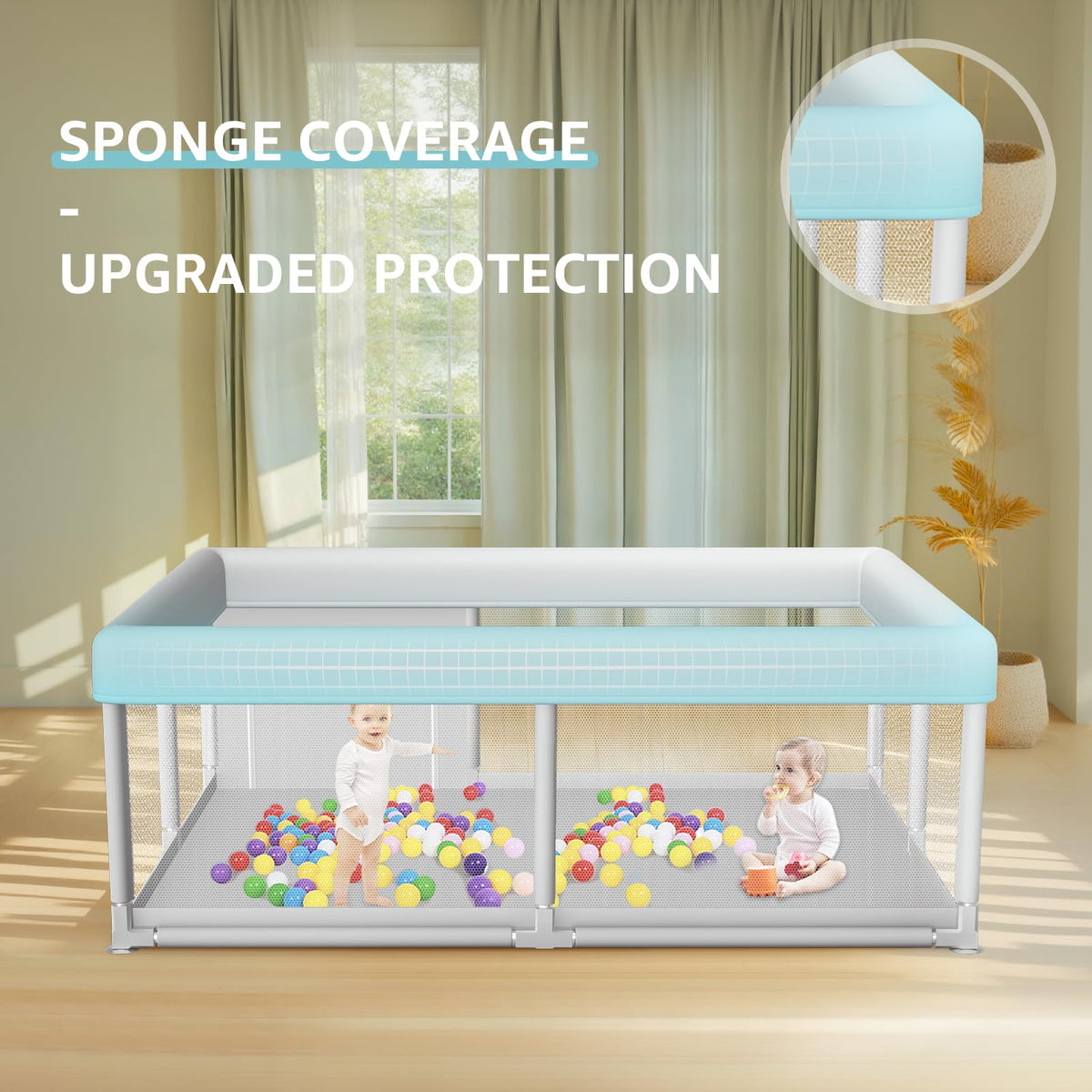 Large Baby Playpen 65x50 Inch, PlayPen for Babies and Toddlers