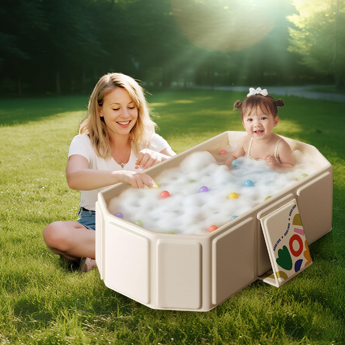 Toddler Bath Tub for Shower, Portable Baby Bathtub, Foldable Kids Bathtub - Portable, Travel & Shower Ready, Easy to
