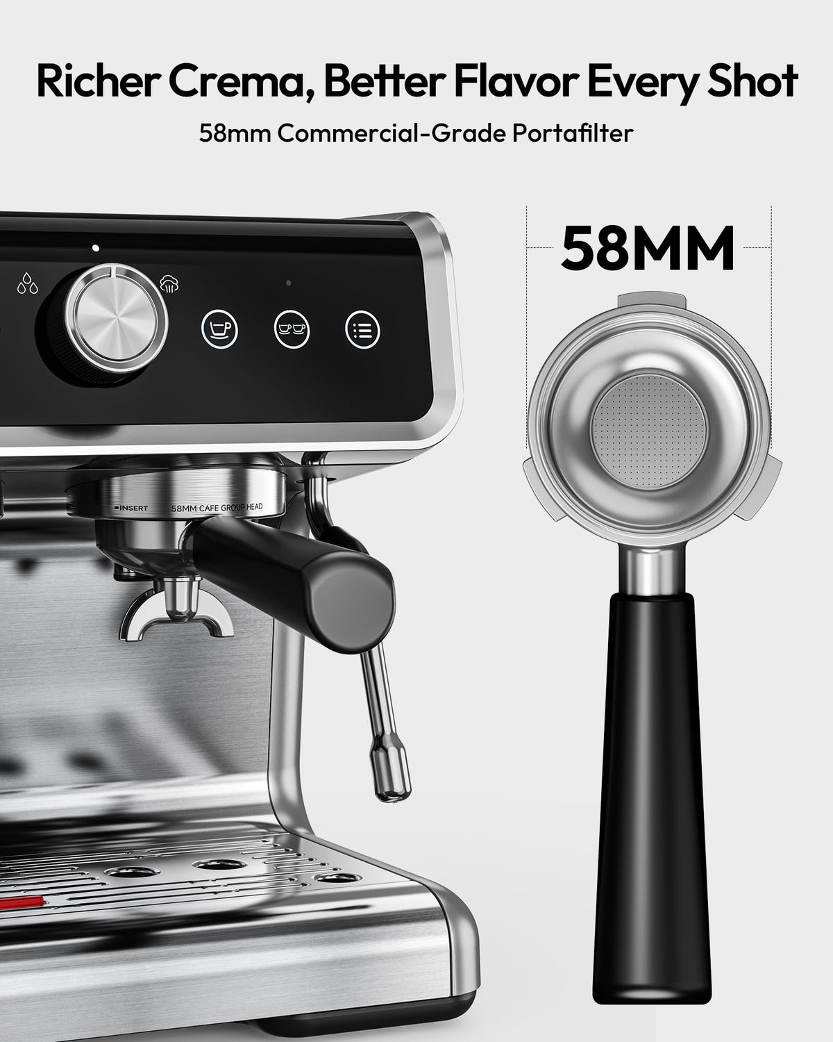 20 Bar Espresso Machine with Grinder and Milk Frother