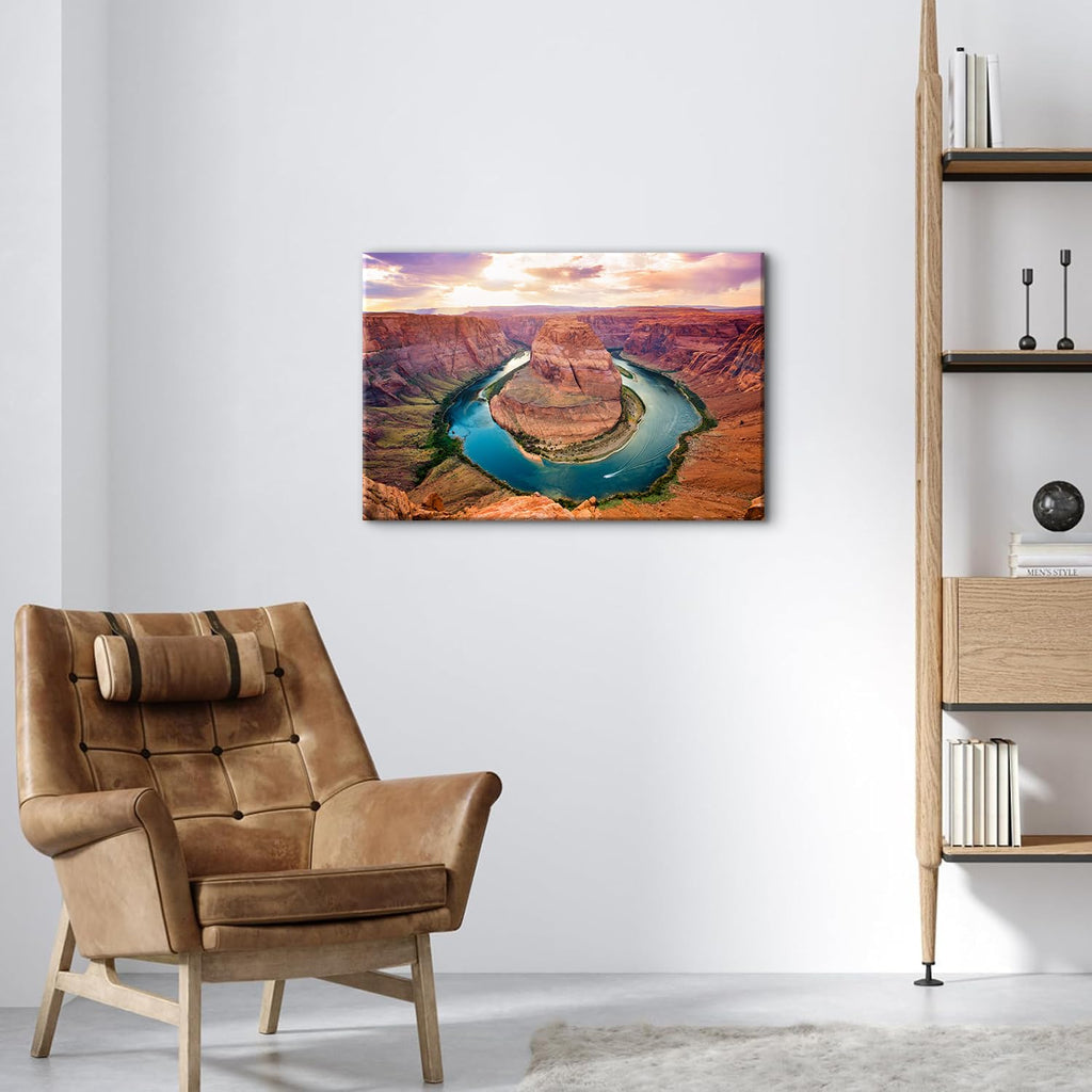 Horseshoe Bend Grand Canyon Canvas Wall Art National Park Wall Decor Living Room Modern Nature Canyon Scenery