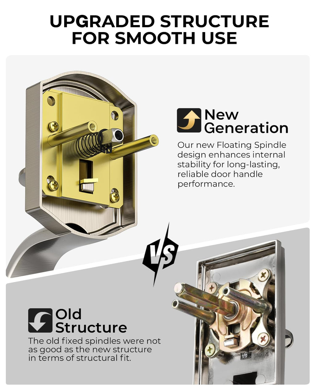 Satin Nickel Front Door Handle and Deadbolt Set with Classic Lever