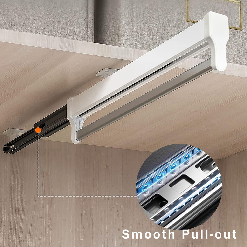 Valet Rod for Closet Pull Out, Heavy Duty Pants Rack 15.7inch