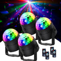 4PCS Disco Ball Party Light, Sound Activated Party Lights with Remote Control Dj Lighting, Rotating Disco Ball Light