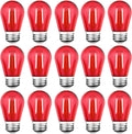 S14 LED Red Light Bulbs, Shatterproof Plastic 2 Watt