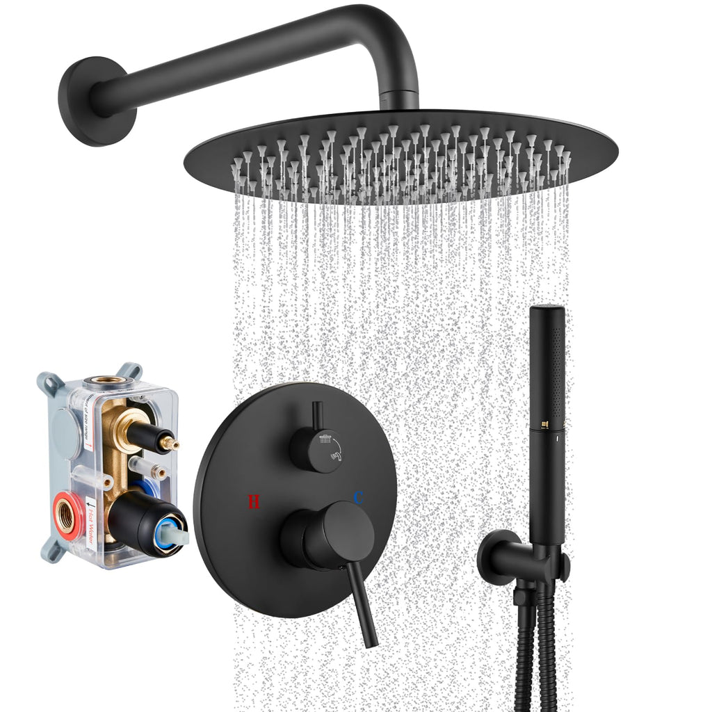 Shower Faucet Set,10 Inch Matte Black Shower System