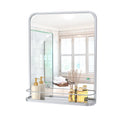 Sliver Bathroom Mirror with Shelf Vanity Mirror