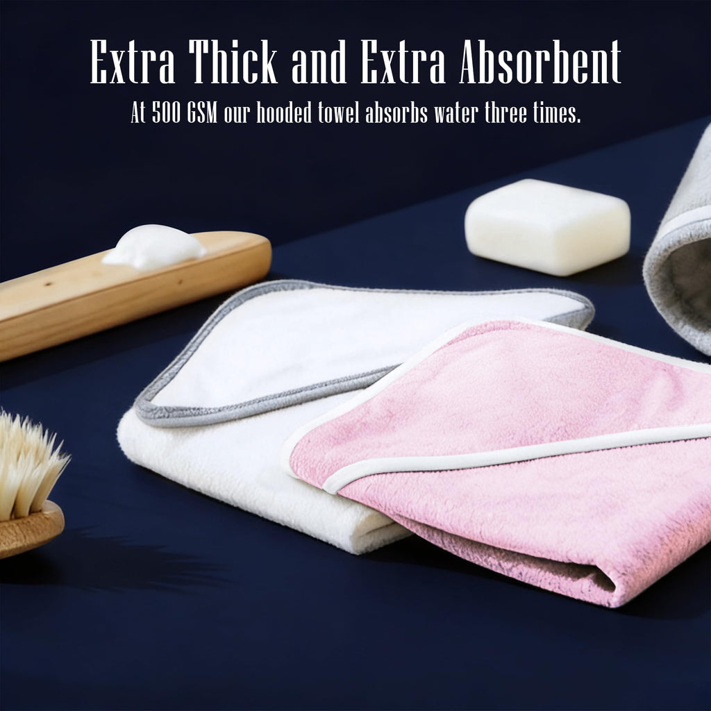 2 Pack Baby Bath Towel - Rayon Made from Bamboo, Ultra Absorbent - Ultra Soft Hooded Towels for Kids - X Large Size