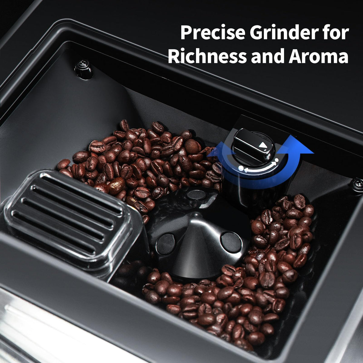 Automatic Espresso Machine with Grinder and Milk Frother (Black)