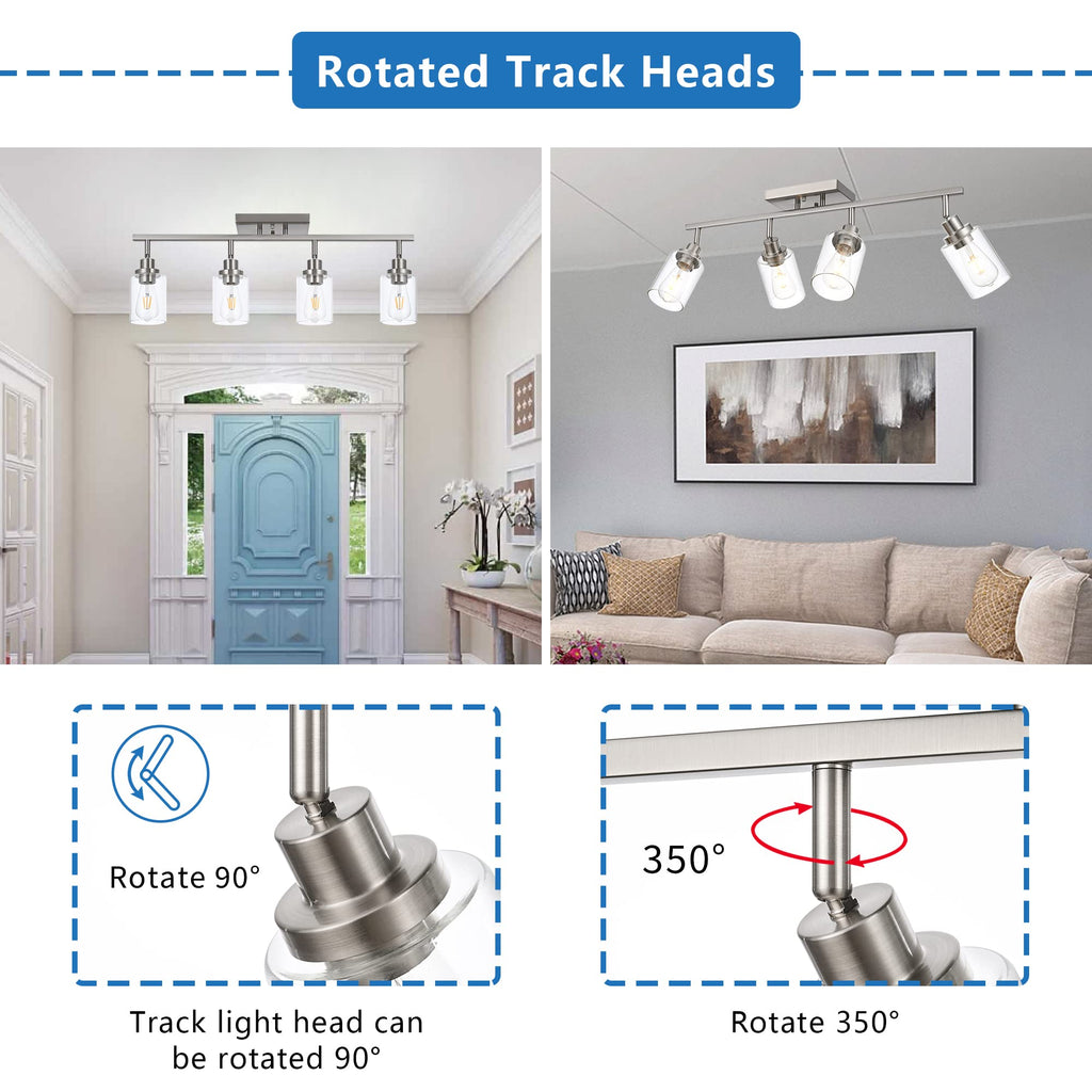 4 Light Track Lighting Kit 28.7 Inch Bathroom Vanity Light Fixtures