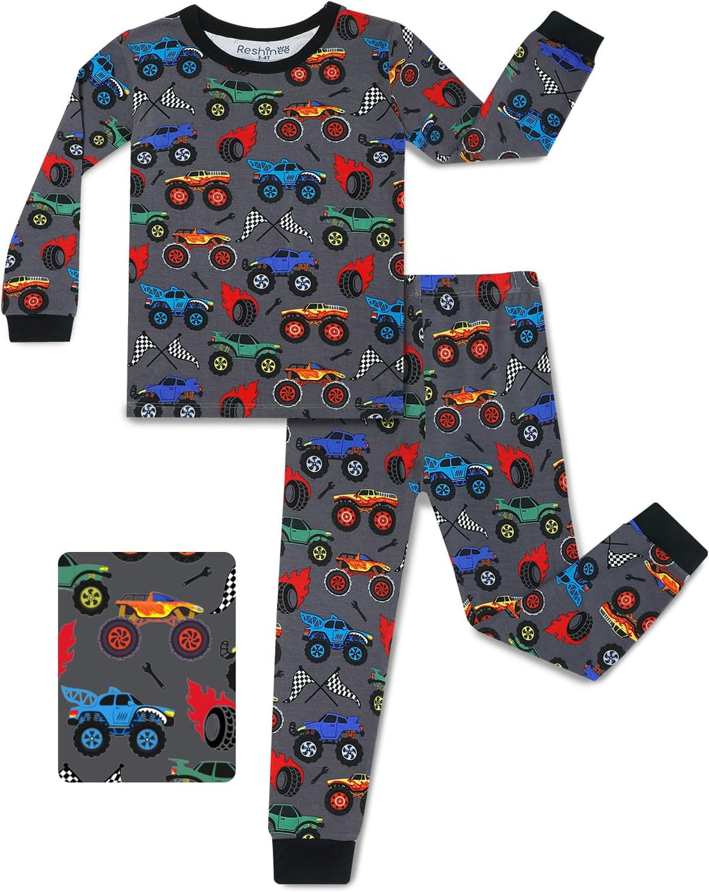 Bamboo Viscose Toddler Kids Pajamas Set, Long Sleeve Boys