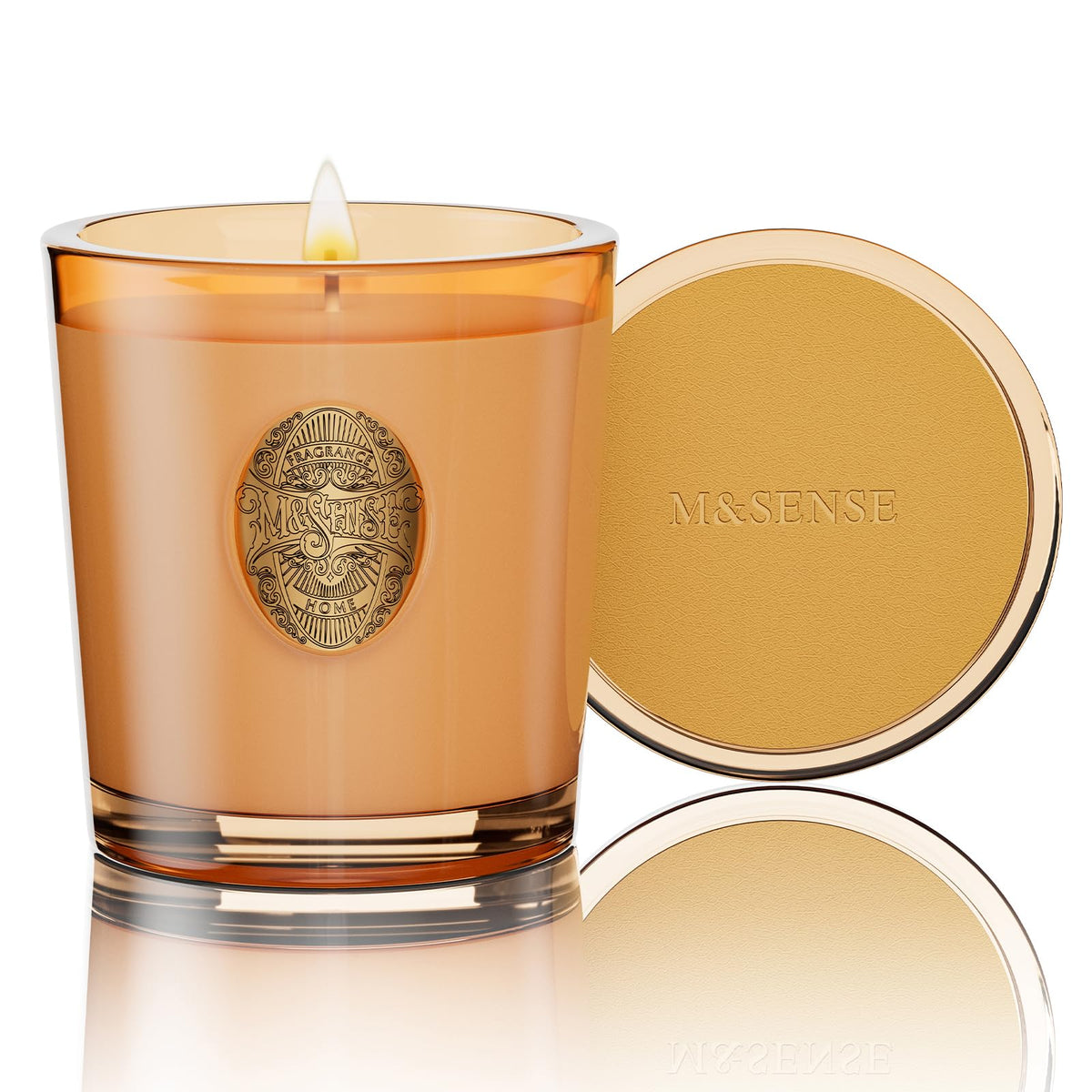 Natural Soy Candle | Pumpkin Apple Pie & Orange | 9.2 oz, 50H Burn Time | Luxury Scented Candle for Relaxation