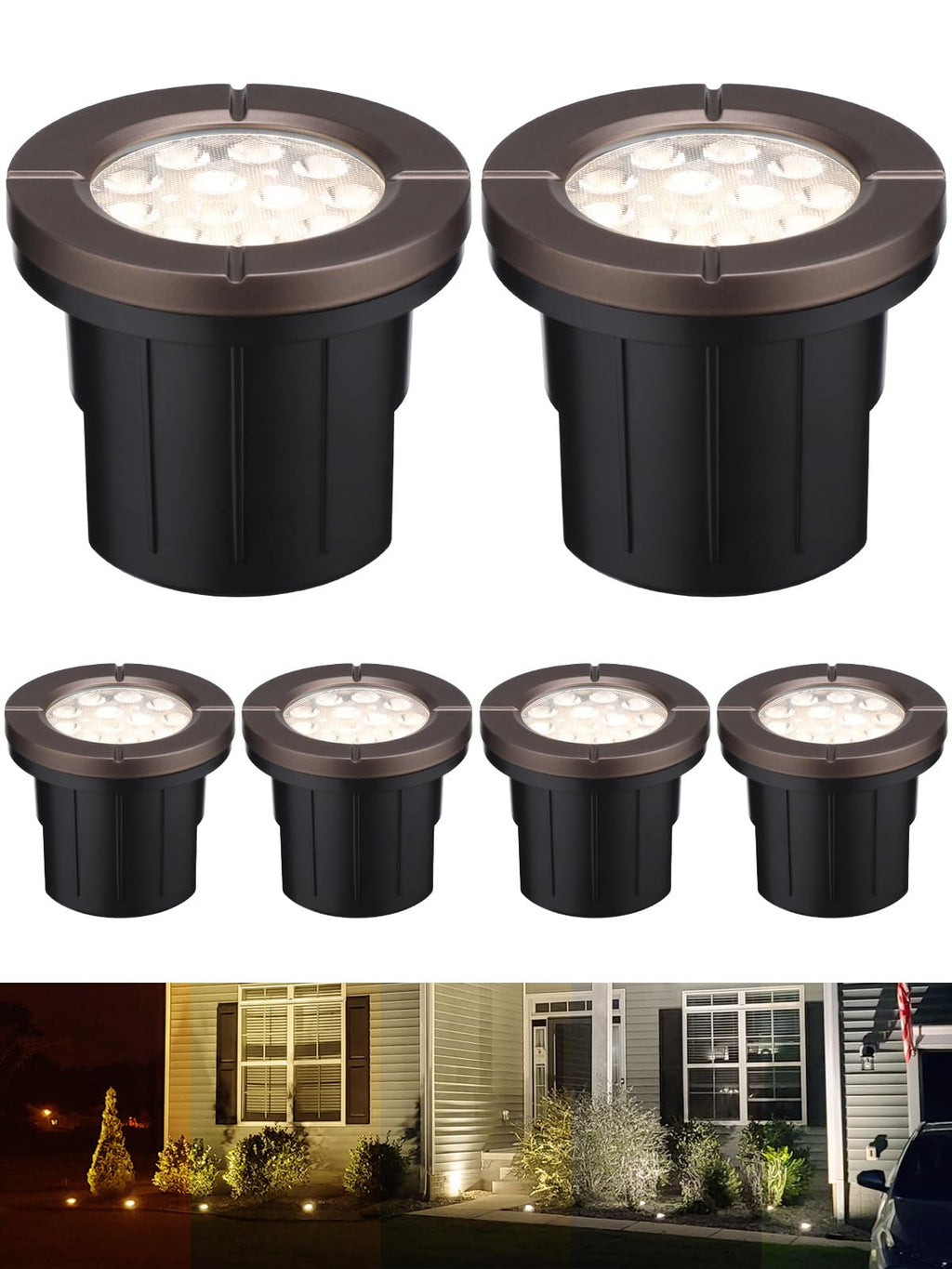 Dia. 4 Inch 5CCT Well Lights Flat Top Oil Rubbed Bronze