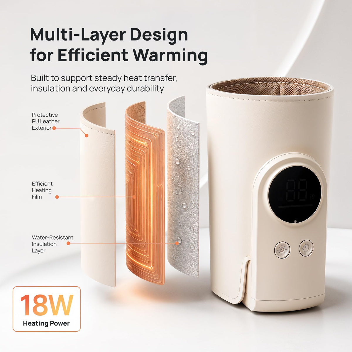 Portable Baby Bottle Warmer for Travel, Fast Heating, Rechargeable