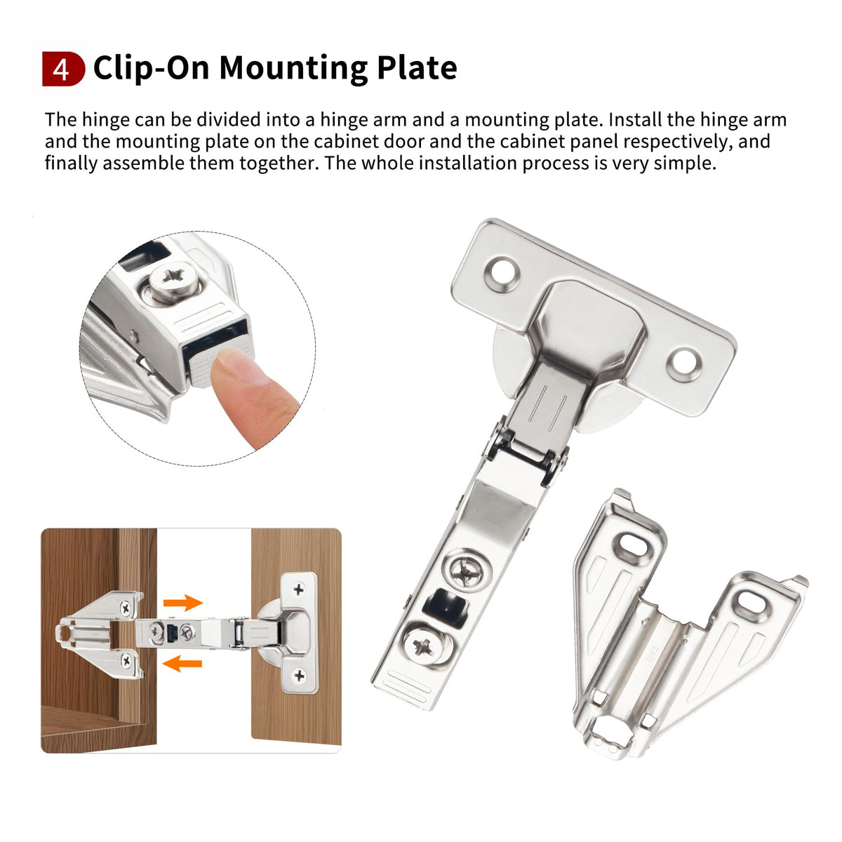 10 Pack Full Overlay Face Frame Soft Close Hinges, 105° 3-Way Adjust