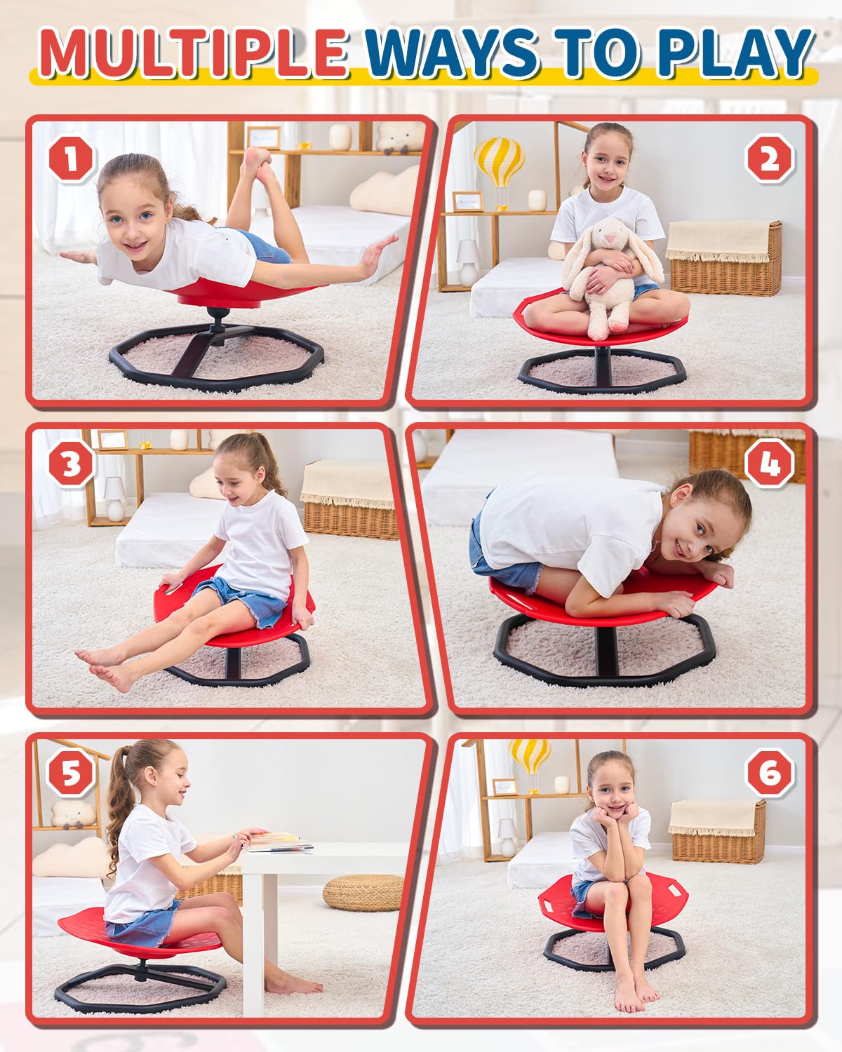 Spinning Chair for Autistic Kids, Upgrade Handle Sensory Toys for Kids with Autism, ADHD Sensory Chair, Autism