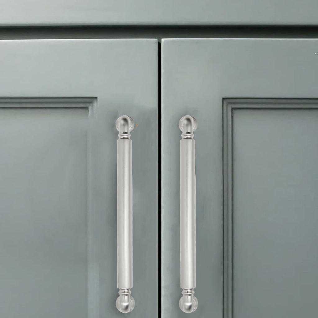 10 Pack 8 Inch Hole Center Brushed Satin Nickel Cabinet pulls Heavy-Duty Solid Cabinet Handle Hardware Suitable for