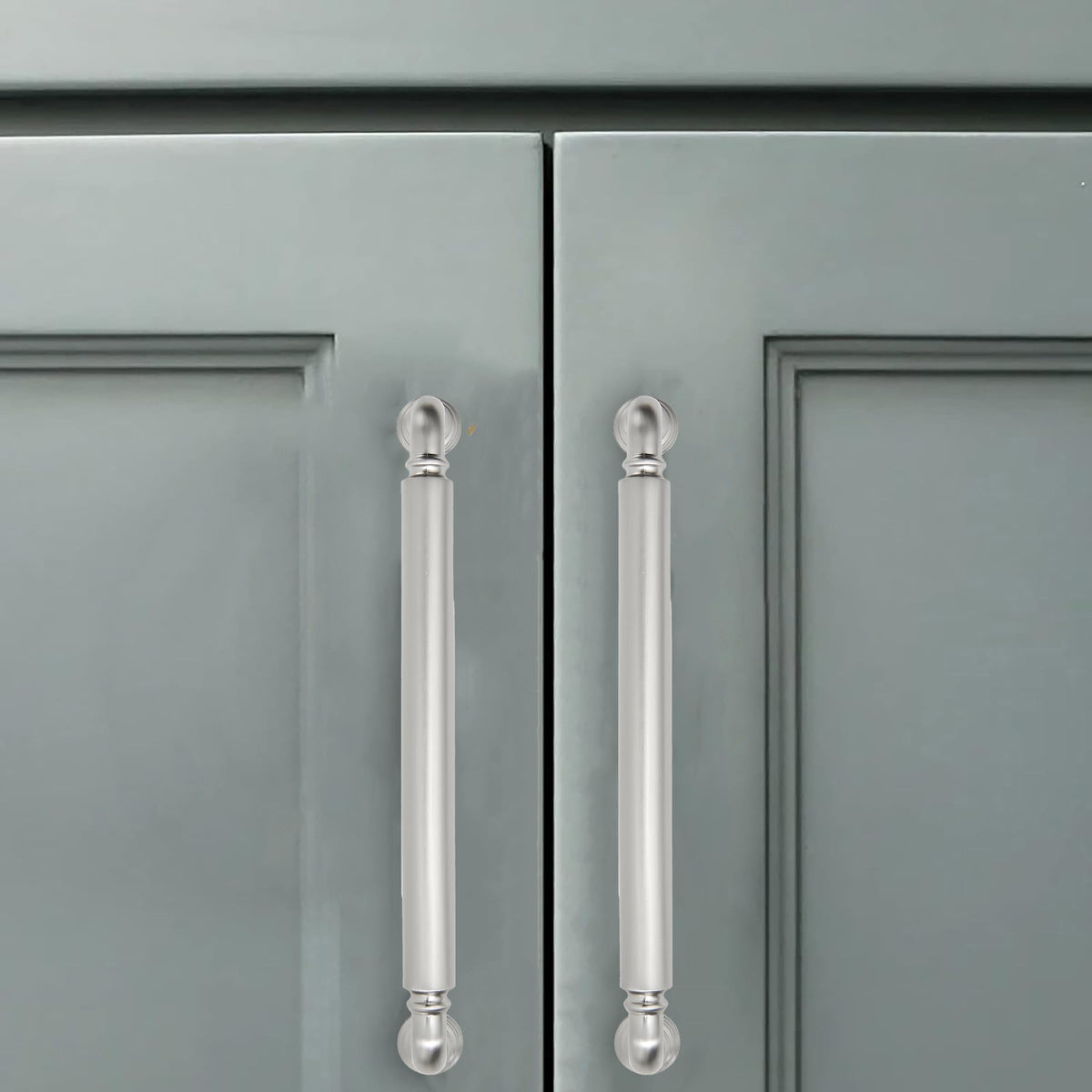 10 Pack 8 Inch Hole Center Brushed Satin Nickel Cabinet pulls Heavy-Duty Solid Cabinet Handle Hardware Suitable for