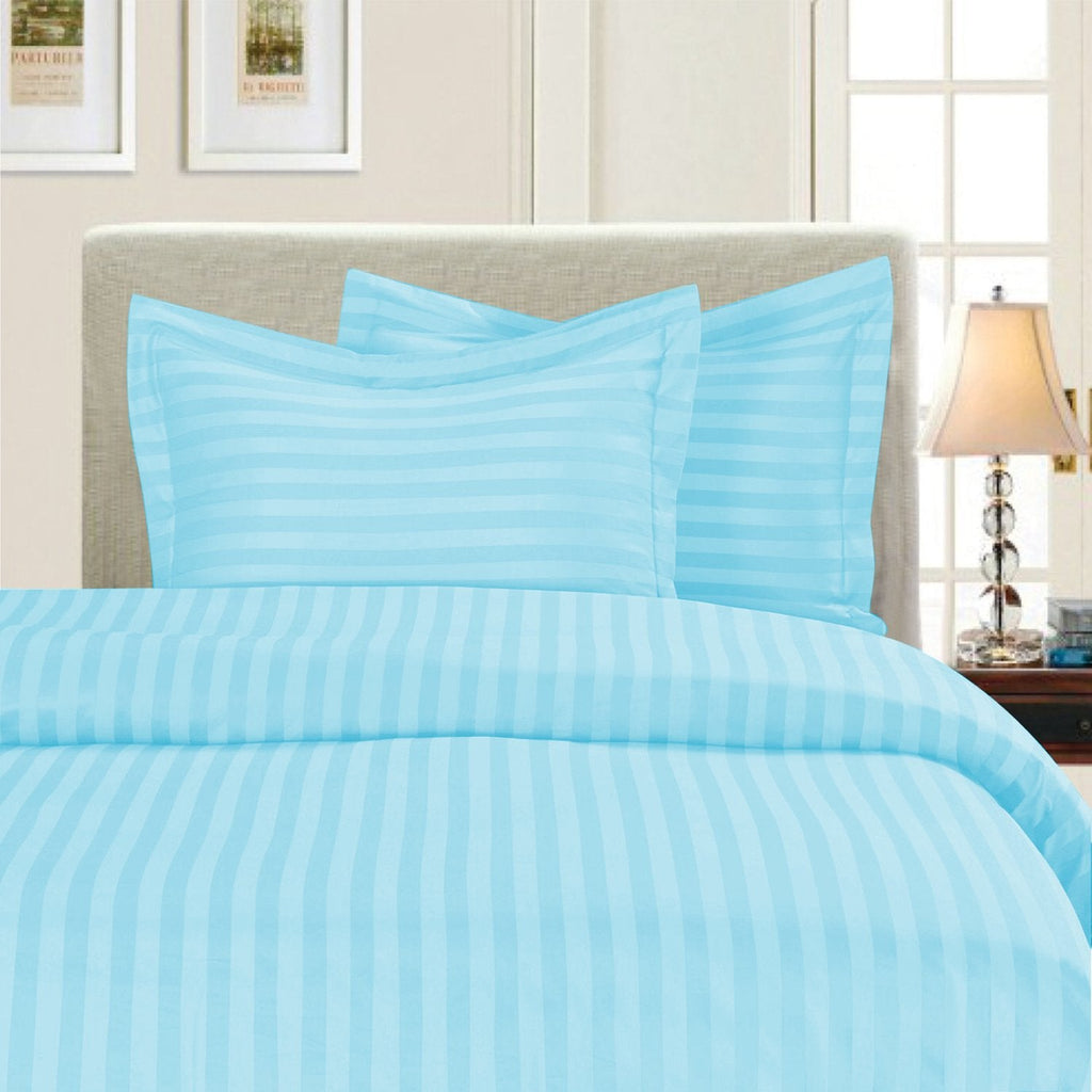 Luxurious 3-Piece Duvet Cover Set Damask Stripes - 1500 Premium Hotel Quality Microfiber Silky Soft Wrinkle & Fade