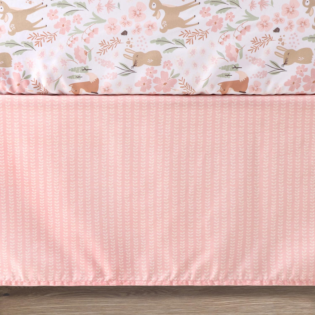 3 Piece Baby Crib Bedding Set for Girls - Newborn, Infant & Toddler Nursery Bed Set Decor with Fitted Crib Sheet
