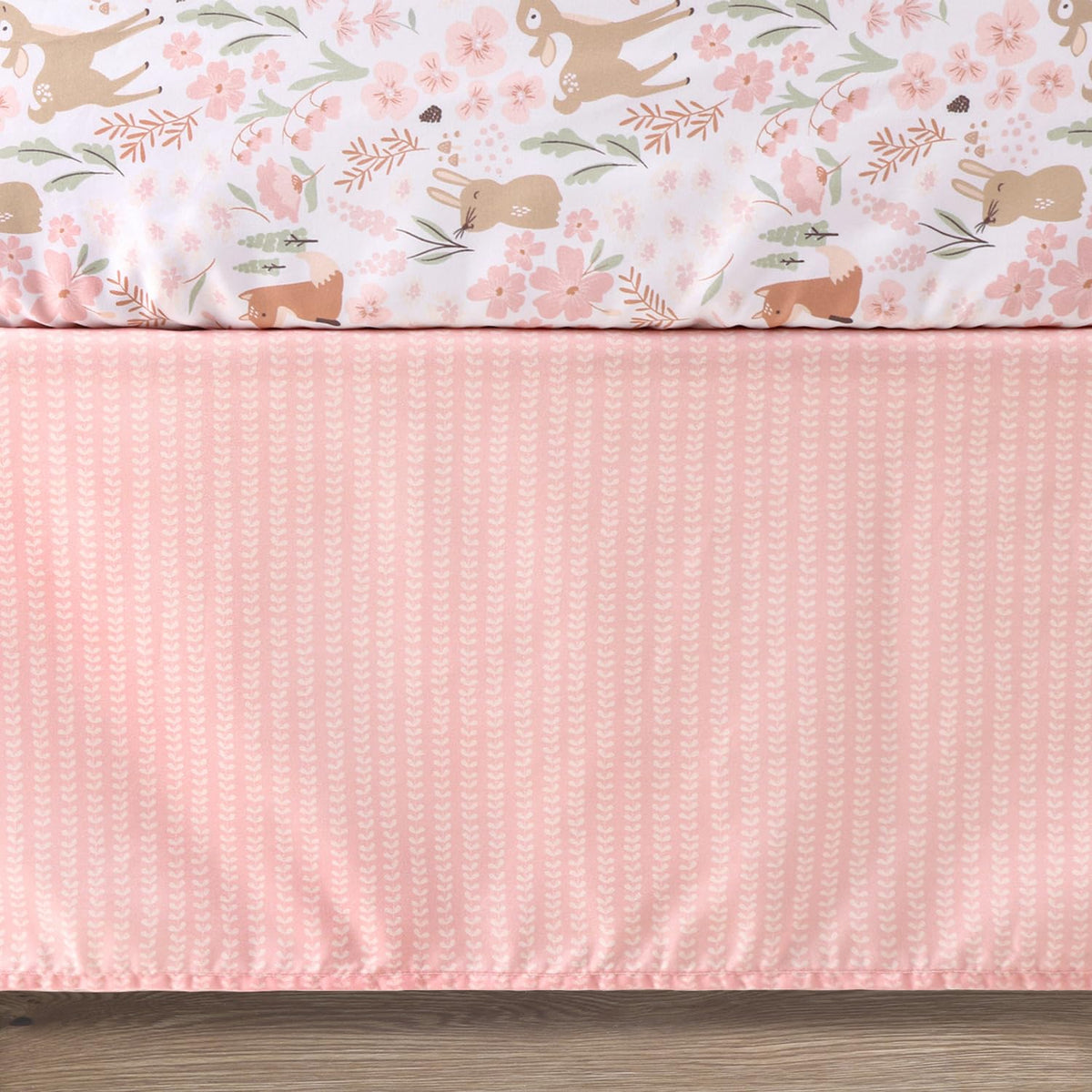 3 Piece Baby Crib Bedding Set for Girls - Newborn, Infant & Toddler Nursery Bed Set Decor with Fitted Crib Sheet
