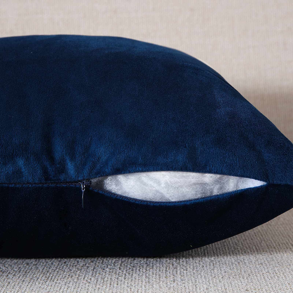 Velvet Throw Pillow Covers - Pack of 2 Soft Decorative Cushion Covers Cases with Gold Leather for Sofa Bedroom