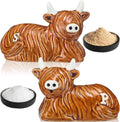 Highland Cow Salt and Pepper Shakers, Ceramic Animal S&p Set - Set of 2