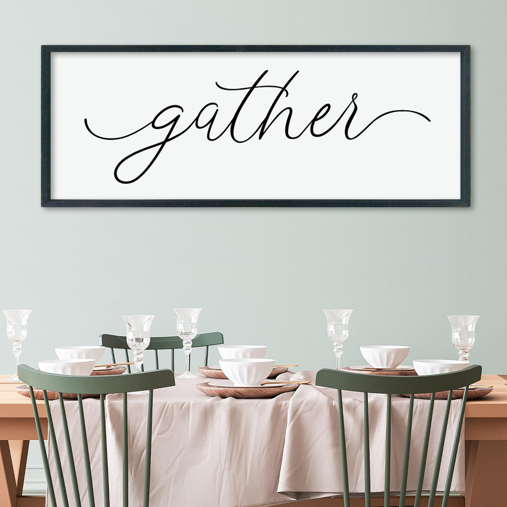 Gather Sign Wall Decor 40"×15" Black