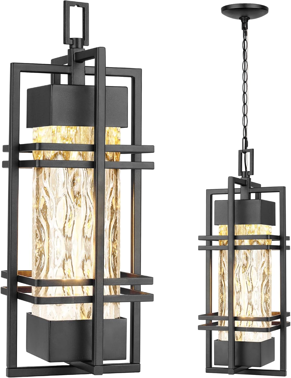 Large Outdoor Pendant Light Fixture, Modern Hanging Lantern Ceiling Mount