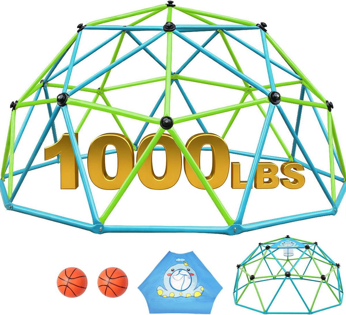 10FT Climbing Dome, Outdoor Jungle Gym for Kids with Climbing Grip - Geometric Dome Climber Outdoor Playset and Easy